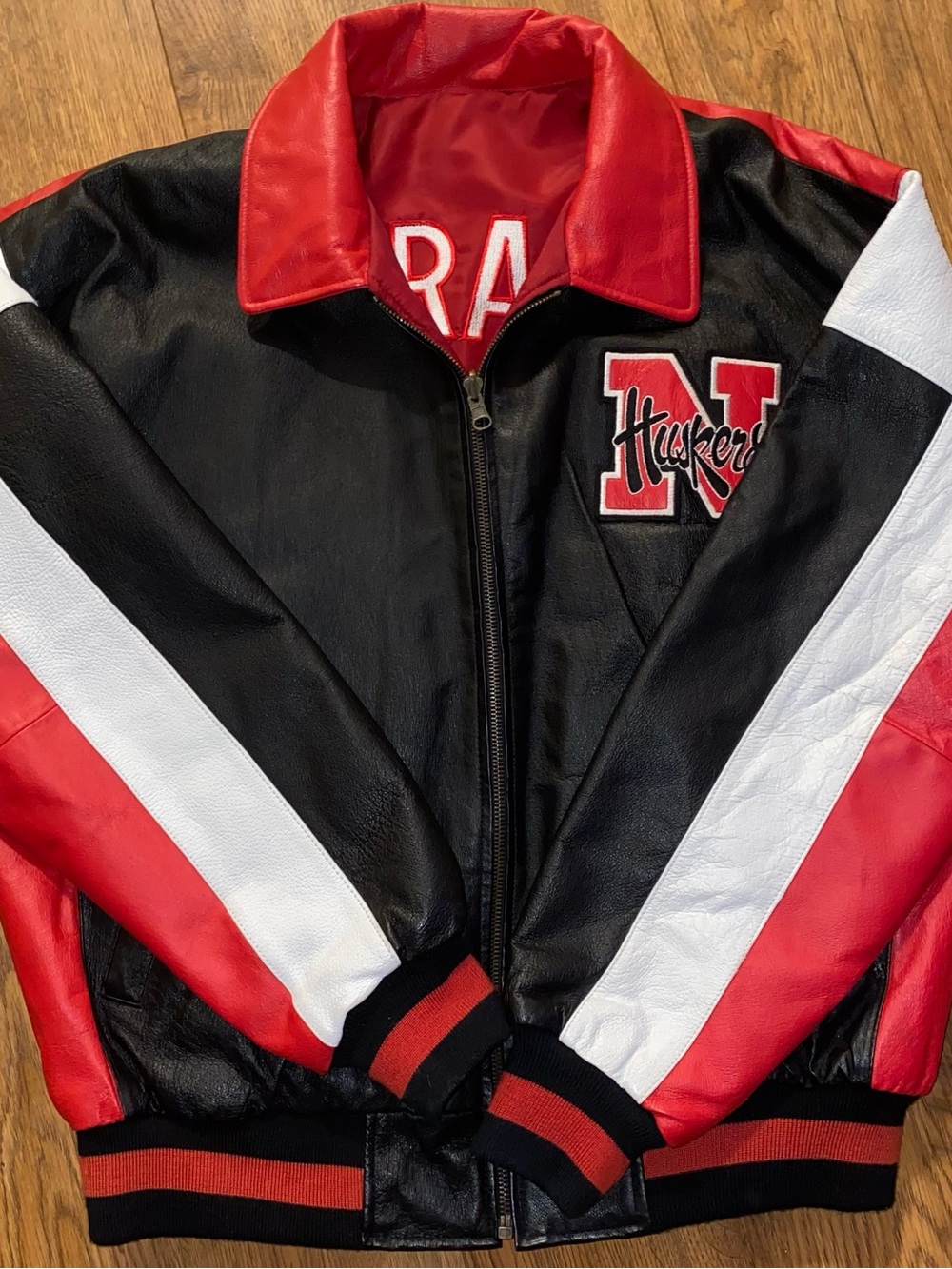 Rare 90's Nebraska Cornhusker Reversible Jacket